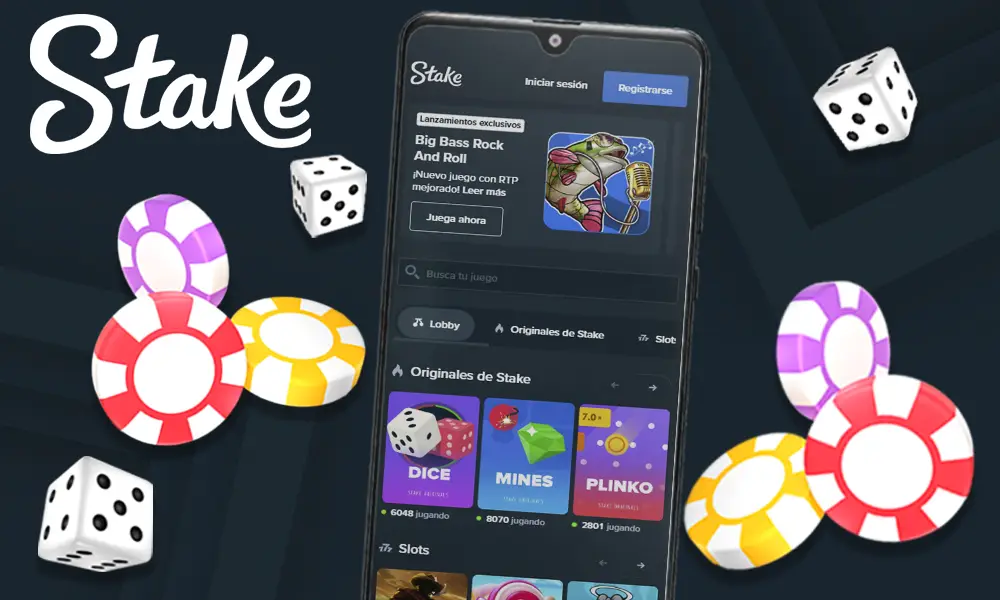 Sección Casino en la aplicación móvil Stake